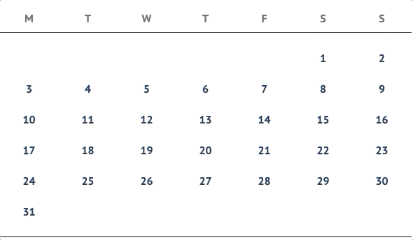 Tabbing through a calendar with emoji's getting more and more frustrated
