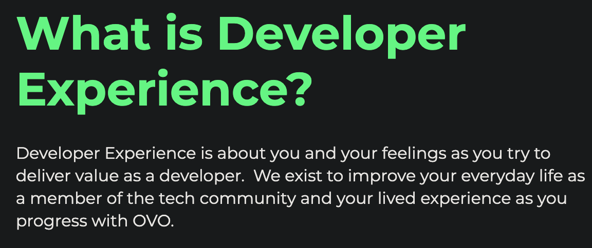 An Introduction to Developer Experience at OVO
